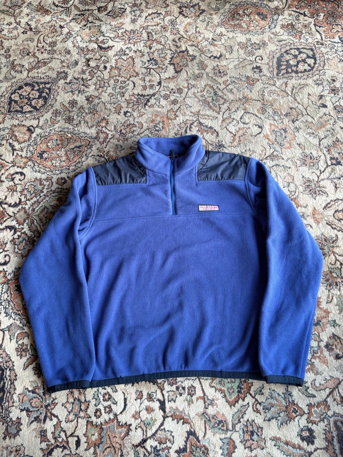 Vineyard Vines Men's Blue Fleece Pullover Medium Long Sleeve Quarter Zip