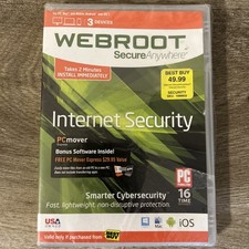 NEW WEBROOT Secure Anywhere Internet Security 3 Devices Antivirus Mobile PC Mac