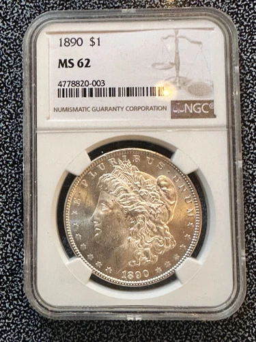 1890 Morgan Silver Dollar MS 62 NGC