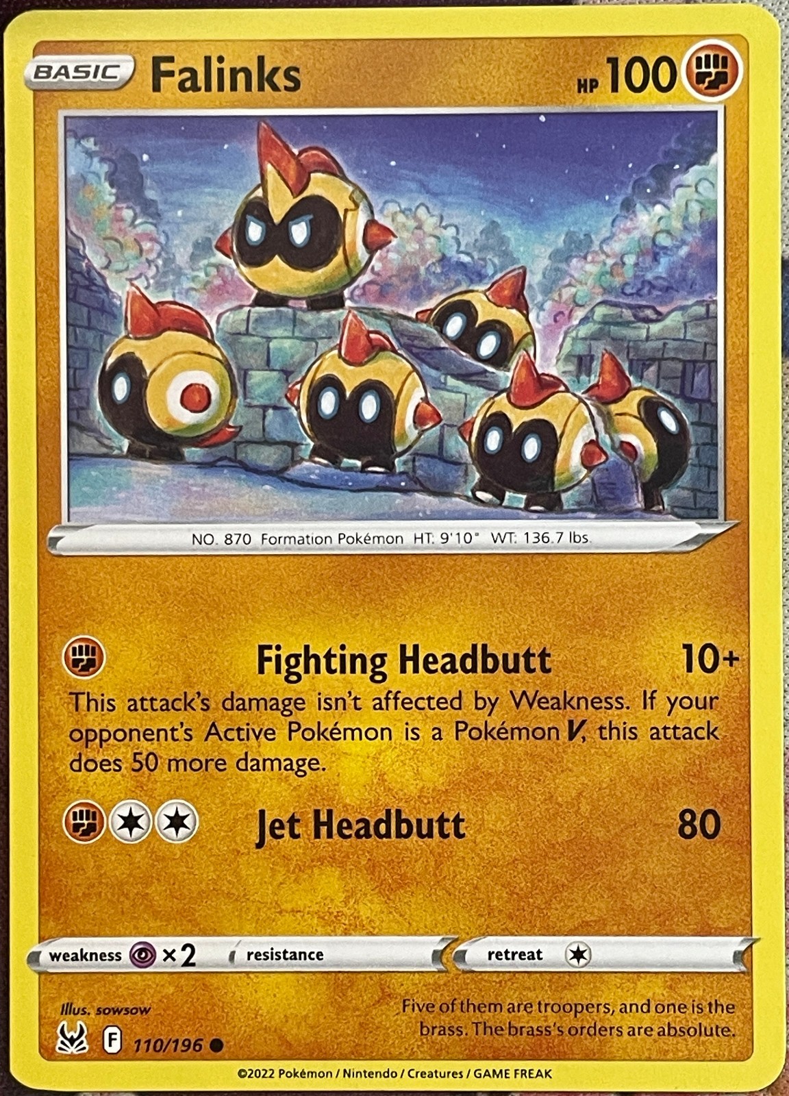 Falinks - 110/196 - Lost Origin Pokemon 2022