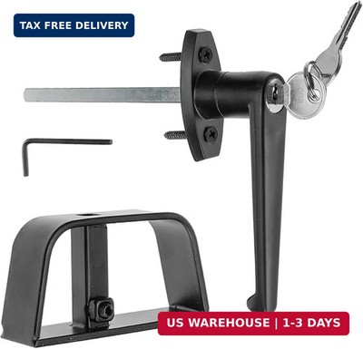 Shed Door Latch L-Handle Lock Kit with 2 Keys, 4-1/2'' Stem Shed & Barn Door Lock