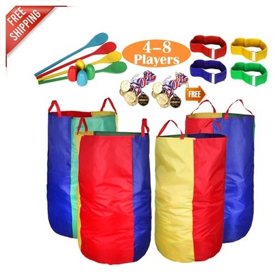 Ultimate Family Outdoor Games Pack: Sack Races, Egg Spoon & Team Building Medals