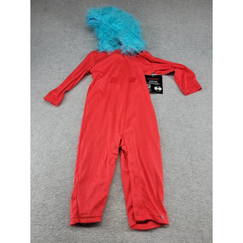 Комбинезон с капюшоном Dr Seuss Thing 1 Thing 2 пижама детский 18-24 М - Изображение 4 из 4
