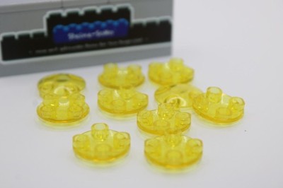 Lego (c) 10x Fliese rund / Gleitfliese negativ - 2x2 - trans. gelb - 2654 - tile