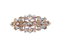 Faship Gorgeous Multicolors AB Rhinestone Crystal Floral Barrette