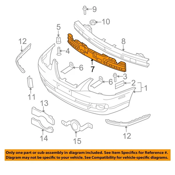 For 04-06 Elantra w/o Fog Lamps Front Bumper Face Bar Impact Absorber Foam Pad Foto 4 de 4