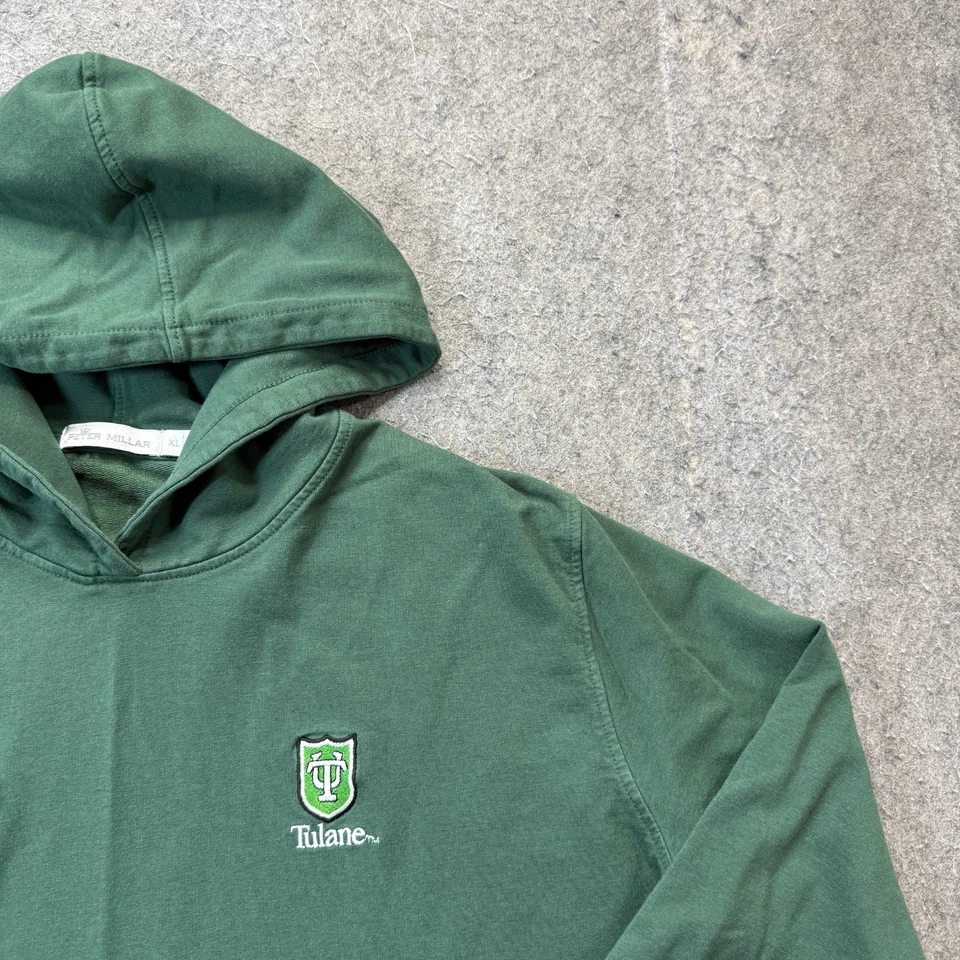Tulane Green Wave Peter Millar Hoodie Women's XL Green Stretch Cotton Modal - Image 3 of 4