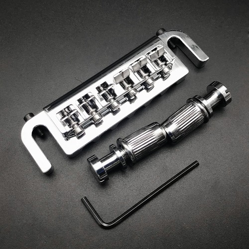Wraparound Brücke Saitenhalter Stop Tail für Les Paul LP Gitarre schwarz/chrom - Bild 8 von 14
