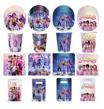 K-pop De-mon Hun-ters Birthday Party Supplies Set Plates Cups Tablecloth