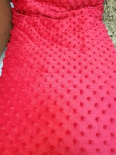 Minky Dot Red 5 3/4 Yards Fabric Cut