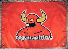 Toy Machine Skateboards Banner Poster Deck Shirt Sticker Red Black Bam Margera 
