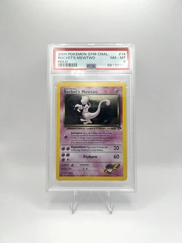 Pokemon Rocket's Mewtwo Gym Challenge Unlimited Holo Rare #14 PSA 8
