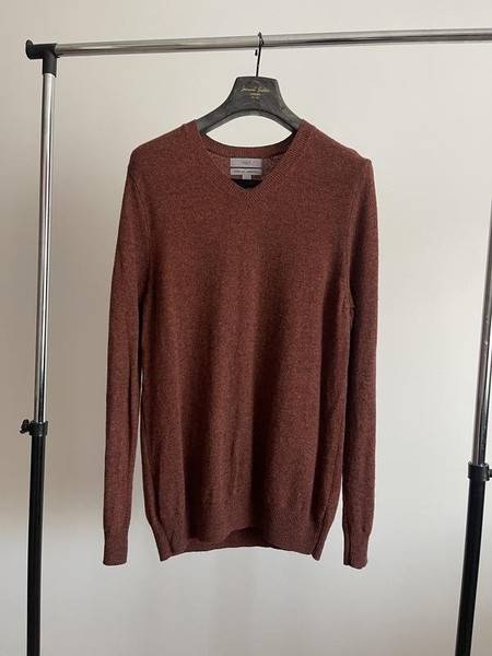 Men Marks & Spencer Sweater Brown Wool L
