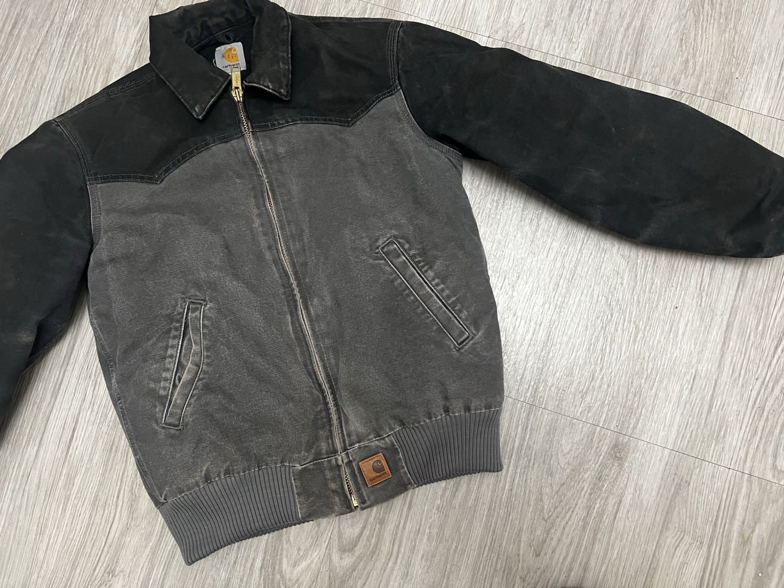 Carhartt Santa Fe Men's Jacket Vintage J14 016 Size Small Black/Grey