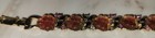 Rare Lisner Thermoset Autumn Pink Yellow Leaves Bracelet Earring Set Rhinestone — photo 6