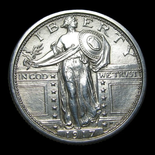 1917-D Type 1 Standing Liberty Quarter Silver -- Unc FH Details Coin ---- #KK288