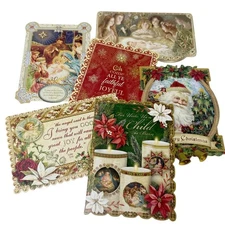 Victorian Style 24 Christmas Cards Religious Holiday by Punch Studio 3.5x5