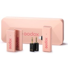 Godox MoveLink Mini 2.4GHz Lightning Wireless Microphone Kit 2, Cherry Pink