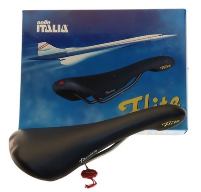 Selle Italia Flite Saddle Titanium Rails Black Leather 1990 L1 NIB