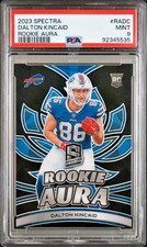 2023 Panini Spectra Rookie Aura /99 Holo Prizm #RA-DC Dalton Kincaid RC SP PSA 9