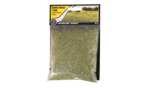 Woodland Scenics FS623 7mm Static Grass Light Green 42 gram Bag