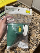 Masters Blade Putter Headcover Green White Yellow Leather Golf