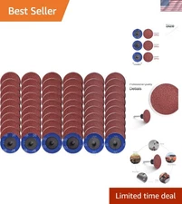 Quick Change Roll Lock Disc, 60 Pcs, 80 Grit, Aluminum Oxide, 2" for Surface ...