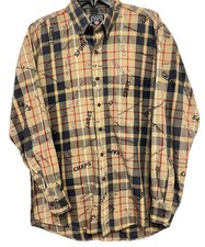 Chaps Ralph Lauren Button Up Shirt Multicolor Breast Pocket Long Sleeves Sz M