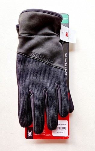 Spyder Core Conduct Gloves With Leather Palm Black 3M Thinsulate Size XL - 第 1/5 張圖片