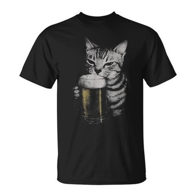 Cat Beer Y2k Vintage 90S Cats Meme Fun Kitty Drunk T-Shirt