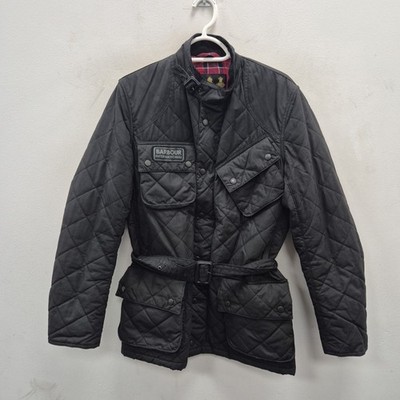 Barbour International Original Wax Waterproof Biker Quilt Jacket Coat Small