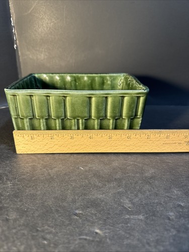 Vtg Cookson Pottery Forest Green Planter CP-337-USA Rectangle Planter - Picture 12 of 17