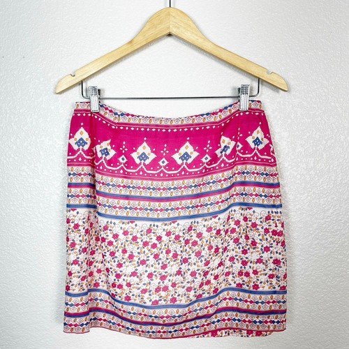 Paul & Joe Sister Womens Boho Pink Batik Pattern Sarong Style Mini Skirt 40 US 8 - Picture 5 of 11