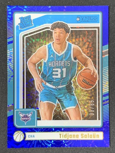 Tidjane Salaun 2024-25 Panini Donruss Rated Rookie Blue Fireworks RC /85 #229