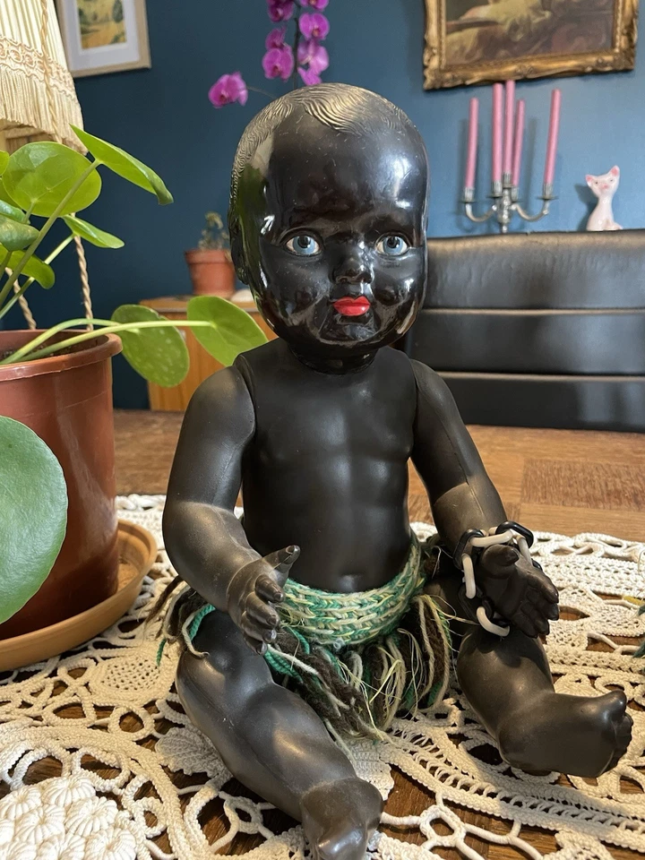 Duo baigneurs Africains anciens celluloïd Convert - Photo 3/4