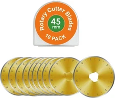 SKS-7 Titanium Coated 10 Packs 45mm Pack Rotary Cutter Blades Replacement Compat