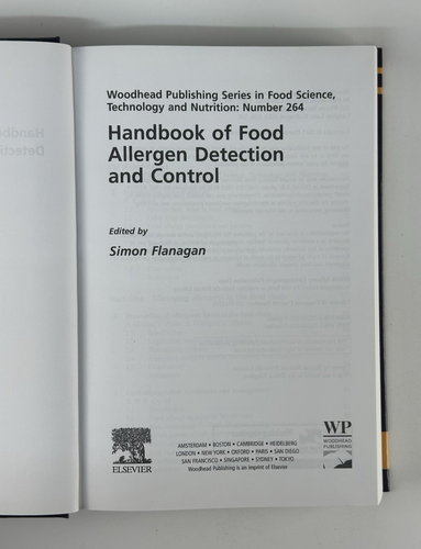Handbook of Food Allergen Detection and Control by Simon Flanagan, Ed. HC 2015 - Imagen 10 de 14
