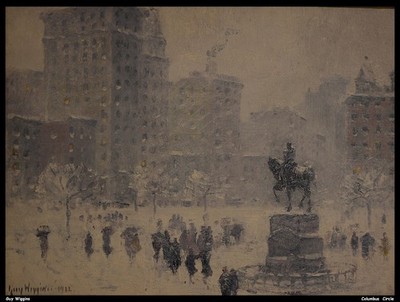 Guy Wiggins Columbus Circle O 1 Vintage Kunstdruck Poster Wanddeko Design Highl