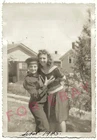 Vintage Old WWII Photo Lesbian Gay Women in Navy Uniform Grabbing Breast of Girl