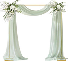 Adjustable 8.2FT Gold Square Backdrop Stand for Weddings Parties