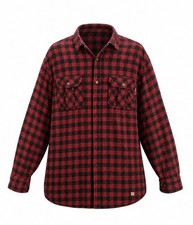 Field Stream Mens XL Tall Red Black Plaid Flannel Shirt Buffalo Check Button U