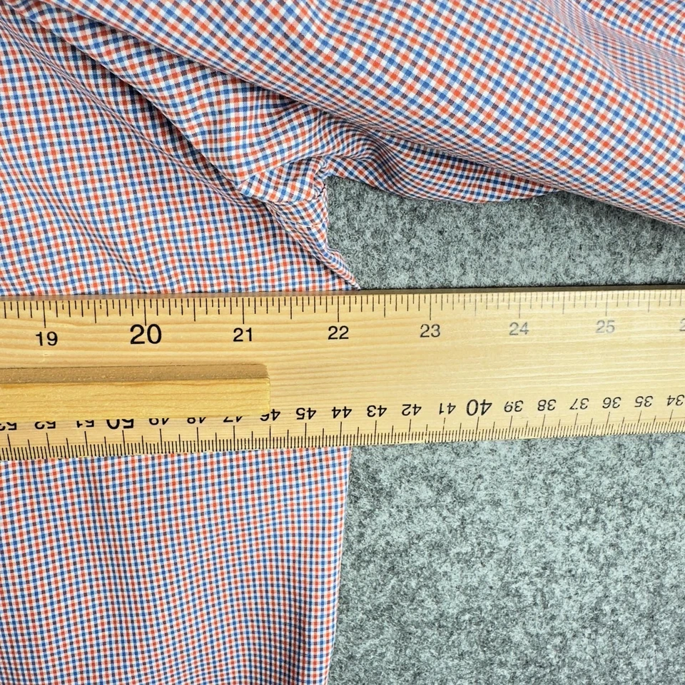 Camisa GANT Para Hombre Mediana Naranja Azul Micro Cuadros Manga Larga Con Botones Informal Foto 4 de 4