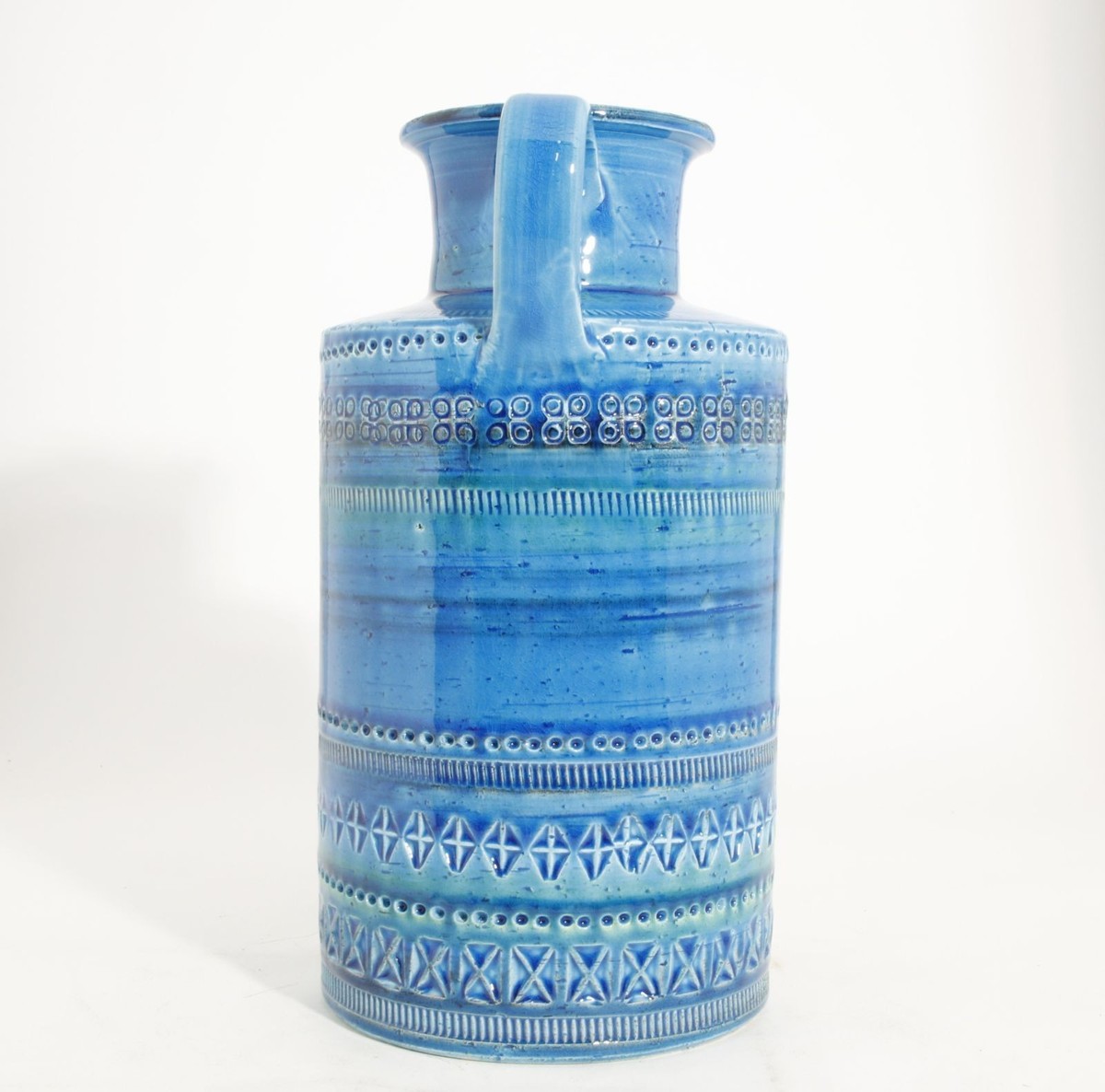 FLAVIA BITOSSI Rimini Blue Candle Holder Flower Pottery Italy