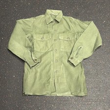 VTG Vietnam OG-107 Sateen Military Fatigue Shirt Mens US Army Olive Green
