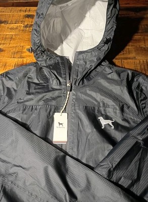 Womens The Black Dog Prem Hooded Seam Sealed Reflective Rain Storm Jacket Large