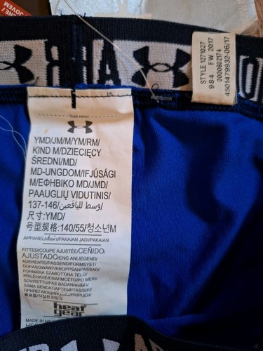 Under Armour Blue Heat Gear Girls Logo Capri Leggings Pants Size Youth Medium - Picture 7 of 10