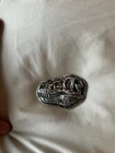 T-Rex Fossil Skull wood box 3oz 999 fine Silver Dinosaur