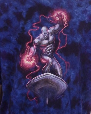 vintage 90s 00s Y2K Universal Studios Silver Surfer T-Shirt Marvel Comics USA XL