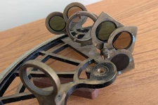 Vintage Sextant Brass and Teak Henry Barrow and Co. London 1923 Not Complete