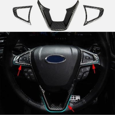 1set Lenkrad Abdeckung Blende Aufkleber Rahmen passt für Ford Fusion Mondeo Edge